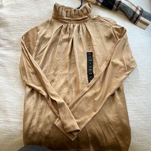 Banana Republic Beige Silky Blouse Small Petite NWT